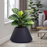 divina garden vaso in resina da esterno interno per piante tondo conico design d 60x35h stromboli antracite