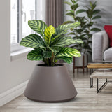 divina garden vaso in resina da esterno interno per piante tondo conico design d 60x35h stromboli tortora ean 8056157808916