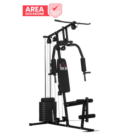 easycomfort area occasioni 2302 easycomfort stazione fitness con pesi da 45kg per allenamento a casa 135x103x210cm nero
