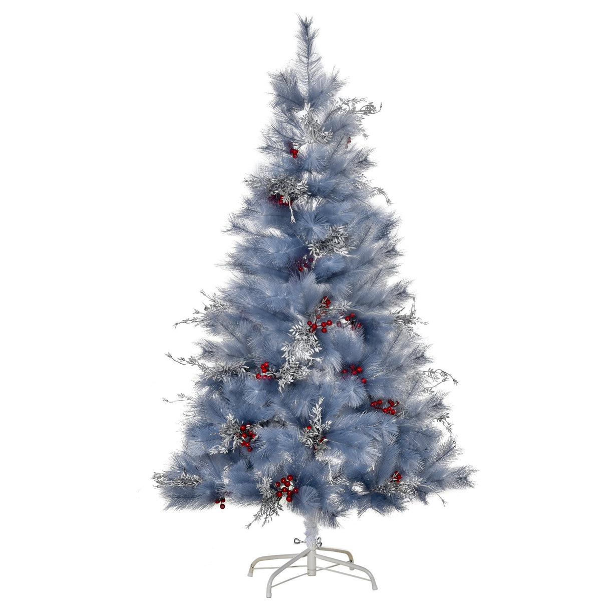 immagine-1-easycomfort-easycomfort-albero-di-natale-artificiale-da-150cm-decorazioni-con-foglie-argentate-e-bacche-rosse-grigio