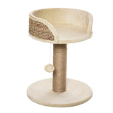 easycomfort easycomfort albero tiragraffi per gatti con lettino palo in juta e pallina appesa 40x40x49cm beige