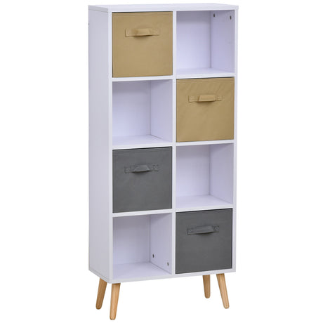 immagine-1-easycomfort-easycomfort-armadietto-libreria-in-legno-bianco-8-ripiani-e-4-cassetti-pieghevoli-in-tessuto-grigio-e-marrone-ean-8054111848756