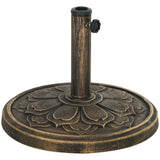 easycomfort easycomfort base per ombrellone da 12 kg con manovella integrata in resina metallo e cemento 46x33 cm bronzo