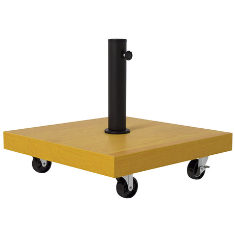 easycomfort easycomfort base per ombrellone da 25kg in metallo e cemento con ruote ed effetto legno 45x45x36 5cm giallo