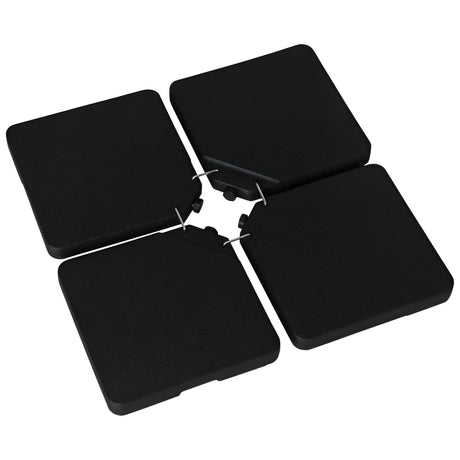 easycomfort easycomfort base per ombrellone da 4 pezzi riempibili con acqua o sabbia e ganci di connessione nero