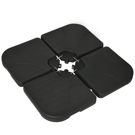 easycomfort easycomfort base per ombrellone set 4 pezzi in hdpe riempibile con acqua o sabbia 104x104x7 5 cm nera
