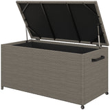 easycomfort easycomfort baule da esterno da 184l in rattan pe con ruote e rivestimento interno impermeabile 102x52x52 cm grigio