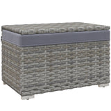 easycomfort easycomfort baule da giardino in rattan pe con rivestimento interno in tessuto impermeabile 76x45x48 cm grigio