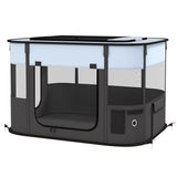 easycomfort easycomfort box per animali con 7 finestre 3 porte e 2 borse portaoggetti in poliestere e acciaio 84x64x53 cm