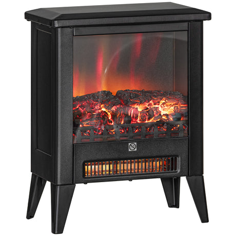 easycomfort easycomfort caminetto elettrico da 1800w con effetto fiamma a 3 intensita in metallo e vetro 36x21x47 cm nero