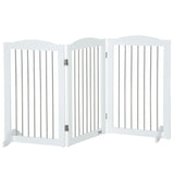 easycomfort easycomfort cancellino per cani pieghevole a 3 pannelli in legno e acciaio 154x30x80 cm bianco
