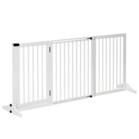 easycomfort easycomfort cancellino per cani taglia regolabile a 3 pannelli in legno di pino 113 166x36x71 cm bianco