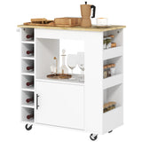 easycomfort easycomfort carrello da cucina con ruote ripiani armadietto e portabottiglie 83x40x83 cm rovere