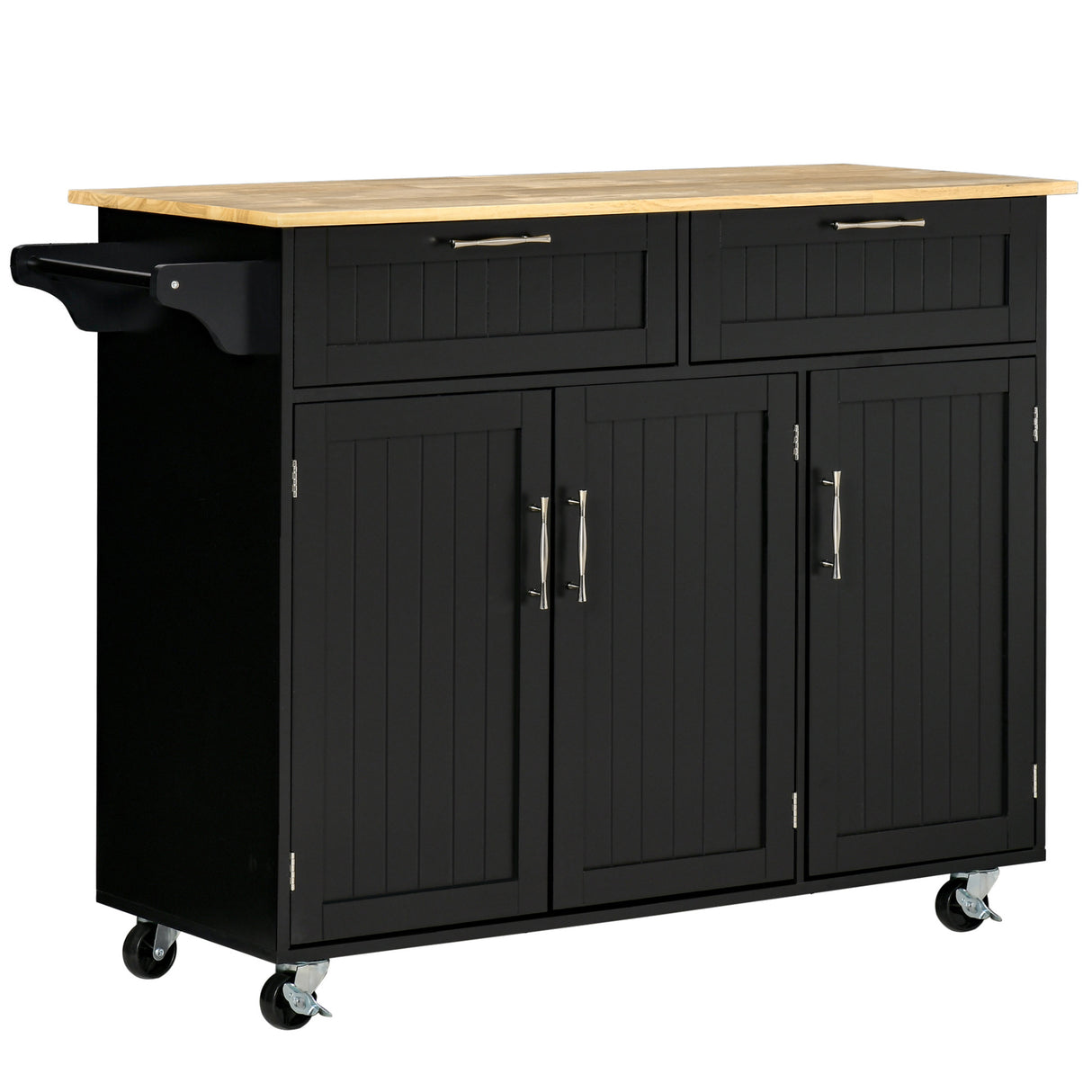 immagine-1-easycomfort-easycomfort-carrello-da-cucina-in-legno-con-2-cassetti-armadietto-3-ante-e-4-ruote-121x46x91cm-nero