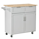 easycomfort easycomfort carrello da cucina multiuso in legno con 2 cassetti armadietto e 4 ruote 104x46x91cm grigio