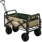 easycomfort easycomfort carrello da giardino 110l con maniglia telescopica e fondo apribile in acciaio e tessuto oxford cachi