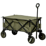 easycomfort easycomfort carrello da giardino 125l pieghevole con maniglia e 5 sacche 108x55x93 cm verde