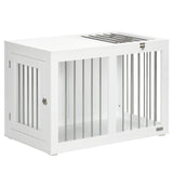 easycomfort easycomfort casetta per cani taglia media con 2 porte bloccabili gabbia in acciaio e mdf 80x50x56 5 cm bianco