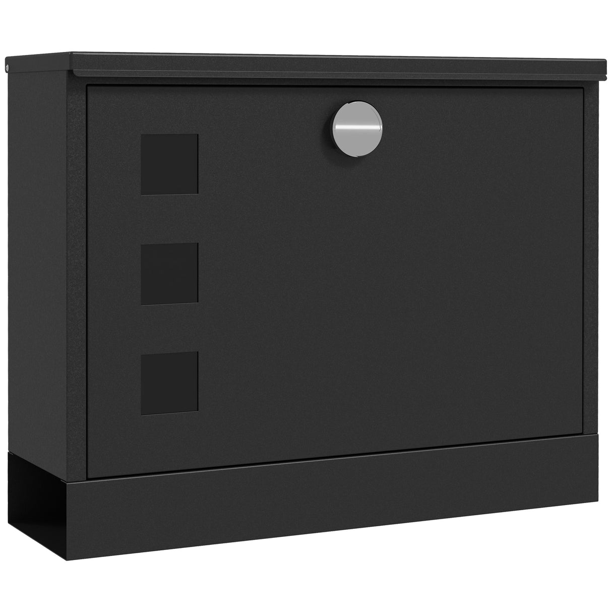 easycomfort easycomfort cassetta postale in metallo con 2 chiavi di sicurezza 3 finestre e foro di drenaggio 36 5x11 5x29 cm nera