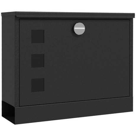 easycomfort easycomfort cassetta postale in metallo con 2 chiavi di sicurezza 3 finestre e foro di drenaggio 36 5x11 5x29 cm nera