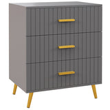 easycomfort easycomfort cassettiera 3 cassetti moderna in legno e alluminio 60x40x71 5 cm oro e grigio scuro