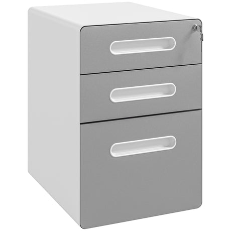 easycomfort easycomfort cassettiera per ufficio a 3 cassetti con serratura ruote portadocumenti formato a4 legale e lettera grigio chiaro