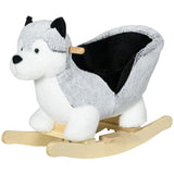 easycomfort easycomfort cavallo a dondolo a forma di cane husky per bambini da 18 36 mesi 60x33x50cm grigio