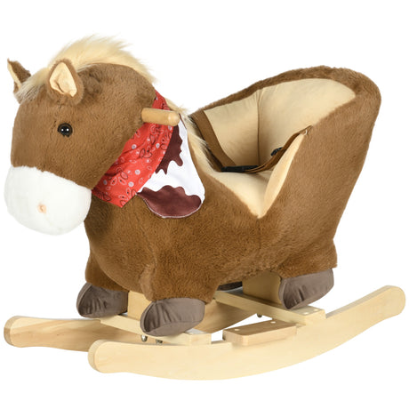 easycomfort easycomfort cavallo a dondolo per bambini da 18 36 mesi con suoni realistici 60x33x50 cm marrone e color legno