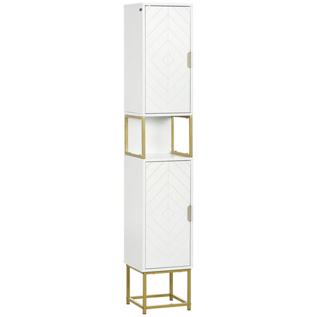 immagine-1-easycomfort-easycomfort-colonna-bagno-con-2-armadietti-e-ripiano-in-mdf-e-acciaio-30x30x170-7cm-bianco-e-oro