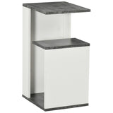 easycomfort easycomfort comodino con ripiano aperto in truciolato dal design irregolare 35x29 5x60 cm grigio e bianco