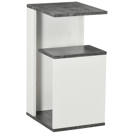 easycomfort easycomfort comodino con ripiano aperto in truciolato dal design irregolare 35x29 5x60 cm grigio e bianco