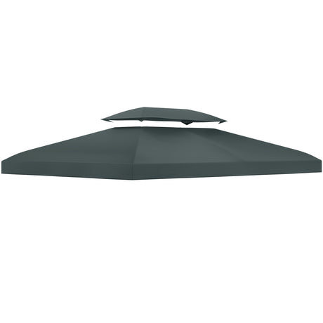easycomfort easycomfort copertura per gazebo 4x3 m a 2 livelli in poliestere con cinghie e 10 fori di drenaggio grigio antracite