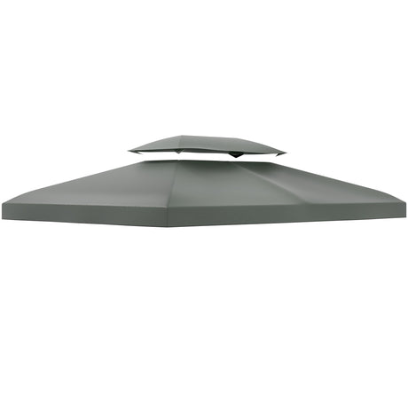 easycomfort easycomfort copertura per gazebo 4x3 m a 2 livelli in poliestere con cinghie e 10 fori di drenaggio grigio scuro