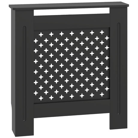 easycomfort easycomfort copritermosifoni in legno mdf traforato a croce con ripiano e fissaggio a muro 78x19x82 cm nero