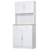 easycomfort easycomfort credenza cucina con armadietti a 2 ante e cassetto in legno 80x40x180cm bianco