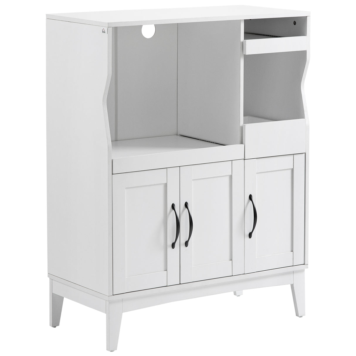 easycomfort easycomfort credenza cucina salvaspazio con 2 armadietti e 2 ripiani estraibili in legno 84x39x109 cm bianco