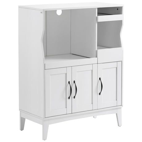 easycomfort easycomfort credenza cucina salvaspazio con 2 armadietti e 2 ripiani estraibili in legno 84x39x109 cm bianco