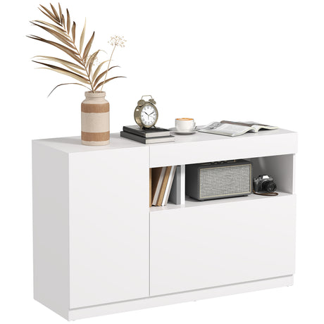 easycomfort easycomfort credenza moderna bassa con ante ammortizzate e apertura a pressione ripiani regolabili bianco