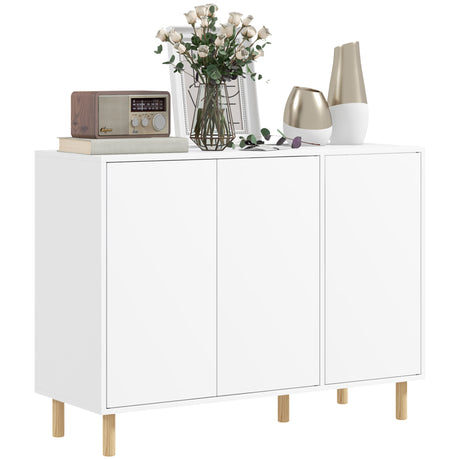 easycomfort easycomfort credenza moderna con 2 armadietti a 3 ripiani in legno 107x40x80 cm bianco