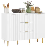easycomfort easycomfort credenza moderna con 3 cassetti 2 armadietti e ripiani regolabili legno e metallo bianco