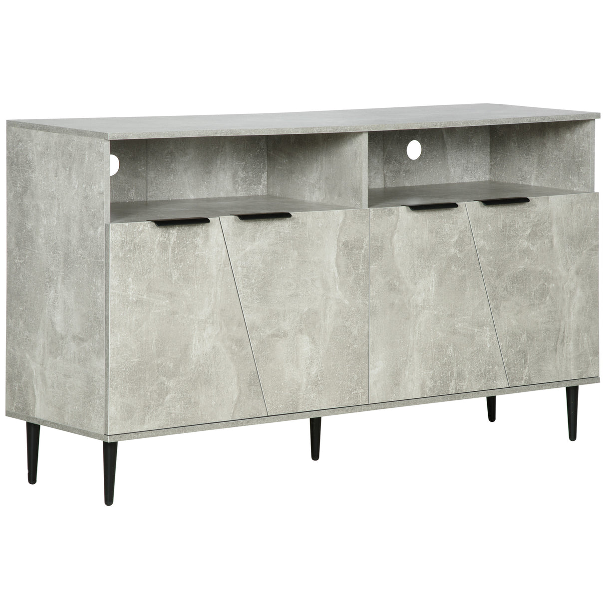 immagine-1-easycomfort-easycomfort-credenza-moderna-con-armadietti-a-2-ante-e-mensole-regolabili-147x40x83cm-effetto-marmo-grigio