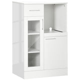 easycomfort easycomfort credenza moderna con armadietti e cassetto in legno e vetro 60x40x95cm bianco