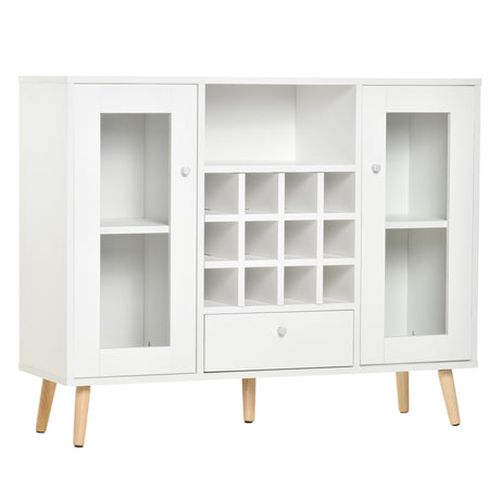 easycomfort easycomfort credenza moderna da cucina con cantinetta vini 12 bottiglie cassetto e armadietti in legno 100x33x80cm bianco