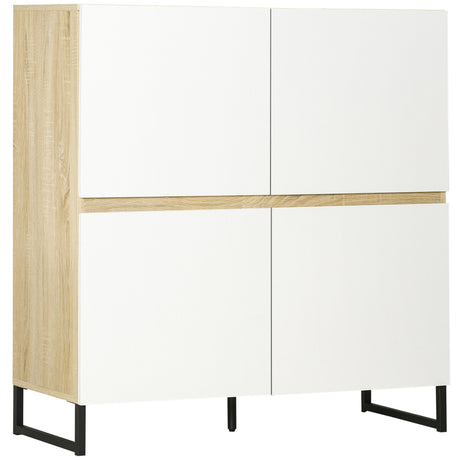 immagine-1-easycomfort-easycomfort-credenza-moderna-multiuso-con-4-ante-quadrate-in-legno-100x41-5x107cm-bianco