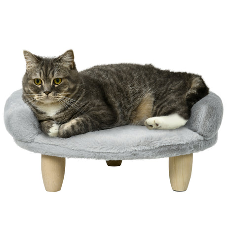 easycomfort easycomfort cuccia divanetto per cani e gatti sfoderabile in peluche con schienale 47x40x20 cm grigio