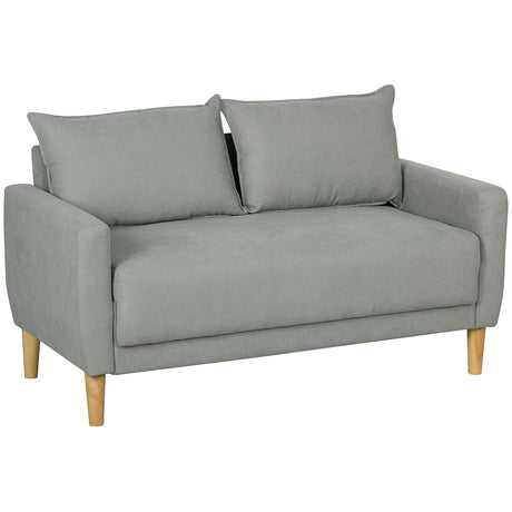 easycomfort easycomfort divanetto 2 posti vellutato con vano portaoggetti inferiore e cuscini 140x72x82 cm grigio