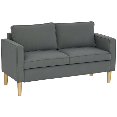 easycomfort easycomfort divano 2 posti con spazio contenitore e 2 cuscini in tessuto effetto velluto e legno 140x63x79 cm grigio