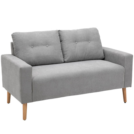 easycomfort easycomfort divano 2 posti moderno in stile nordico con schienale trapuntato in poliestere e legno 145x76x88 cm grigio chiaro ean 8054144135021