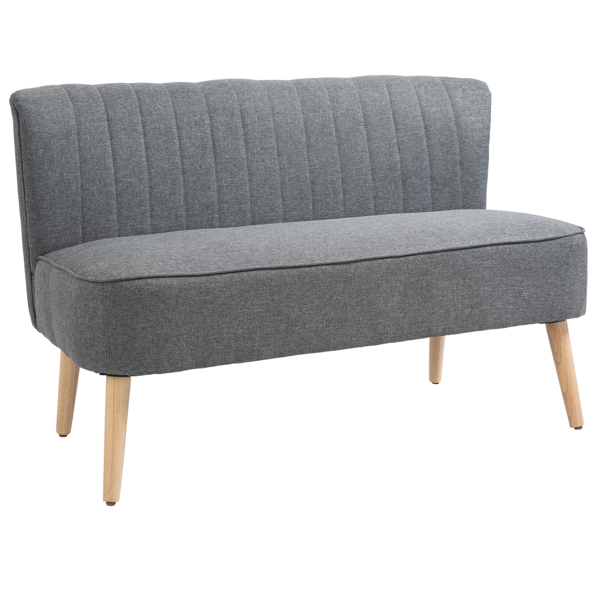 easycomfort easycomfort divano 2 posti moderno in tessuto senza braccioli divanetto da salotto con gambe in legno 117x56 5x77 cm grigio chiaro