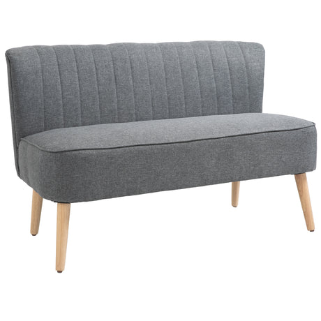 easycomfort easycomfort divano 2 posti moderno in tessuto senza braccioli divanetto da salotto con gambe in legno 117x56 5x77 cm grigio chiaro